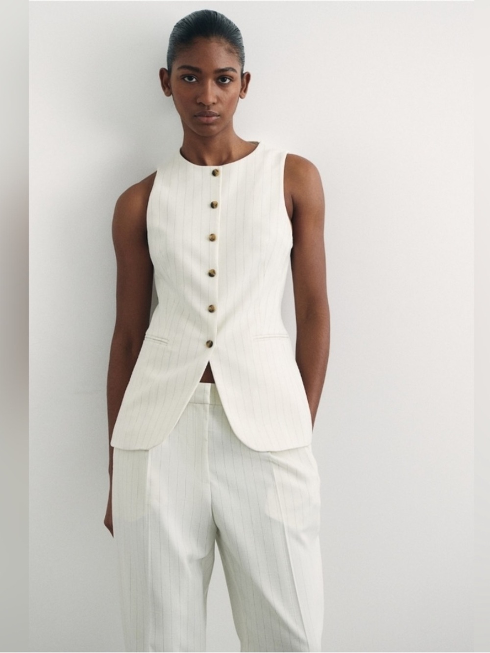 H&M Pinstripe Waistcoat Vest NWT
